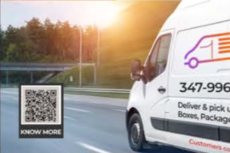 Delivery van on the highway for last mile delivery